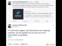 Gemini CEO：债权人委员会财务顾问正协助制定解决Genesis和DCG流动性问题的计划