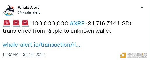 图片[1] - 1亿枚XRP从Ripple转移到未知钱包