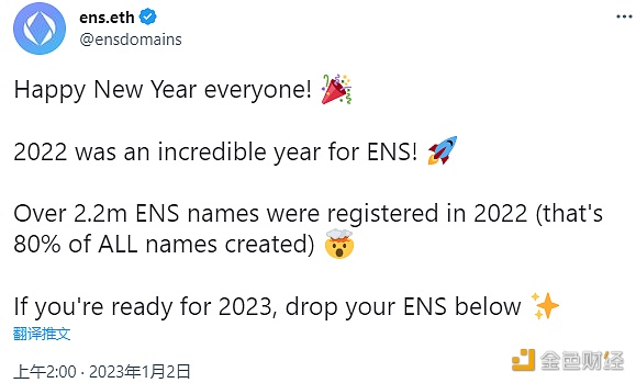 图片[1] - ENS：2022年注册了超过220万个ENS名称