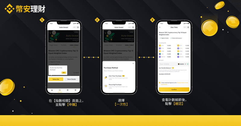 图片[1] - 币安新增定投指数关连计划一次性购买选项