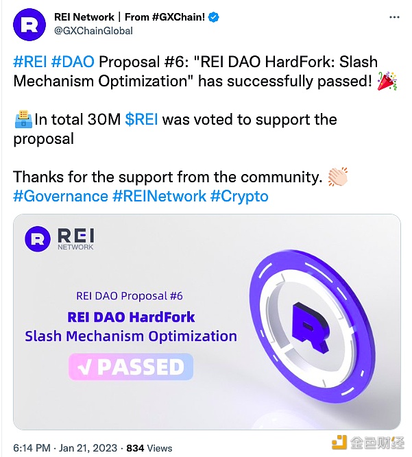图片[1] - 轻量级EVM兼容链REI Network社区投票通过REI DAO硬分叉提案