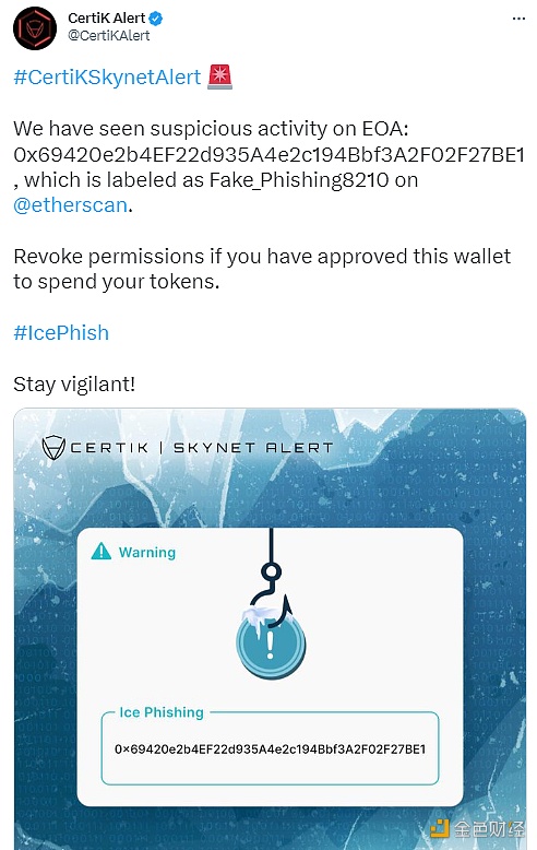 图片[1] - 被Etherscan标记为“Fake_Phishing8210”的外部账户出现异动