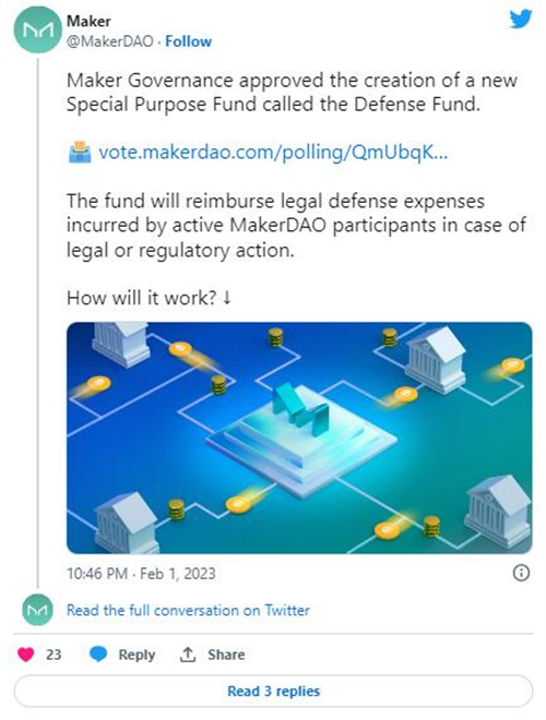 图片[1] - MakerDAO启动500万美元法律辩护基金