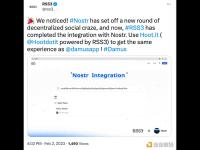 RSS3现已集成去中心化社交协议Nostr及应用Damus