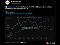 ETH 2.0存款合约的总价值达到历史新高