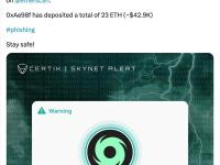 被Etherscan标注为Fake_Phishing76349已将23枚ETH转入Tornado Cash