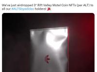 阿迪达斯已向所有ALT持有者空投“Rift Valley Motel Coin”NFT