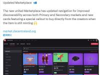 Decentraland完成平台升级，推出可购买未完成铸造NFT的全新“特殊标记”功能