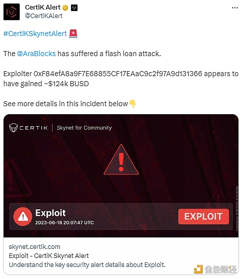 图片[1] - Ara项目遭到闪电贷攻击