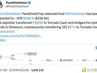 ShidoGlobal被黑客攻击，损失资金约976BNB