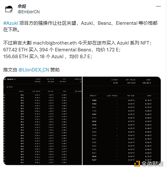 图片[1] - 麻吉大哥花费834.1枚ETH买入Azuki系列NFT