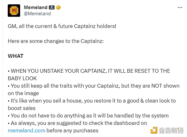 图片[1] - Memeland发布Captainz NFT更新并推出Bug赏金计划