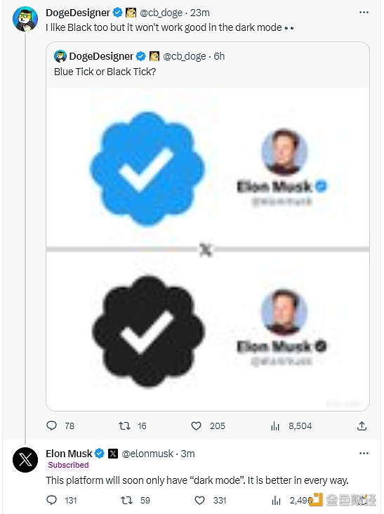 图片[1] - 马斯克：X平台很快将只有“黑夜模式”