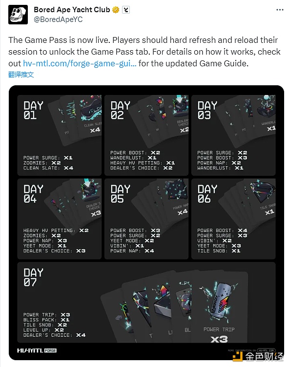 图片[1] - BAYC：HV-MTL Forge上线Game Pass游戏通行证