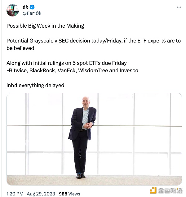图片[1] - X（原推特）用户：周五将对5个比特币现货ETF作出初步裁决