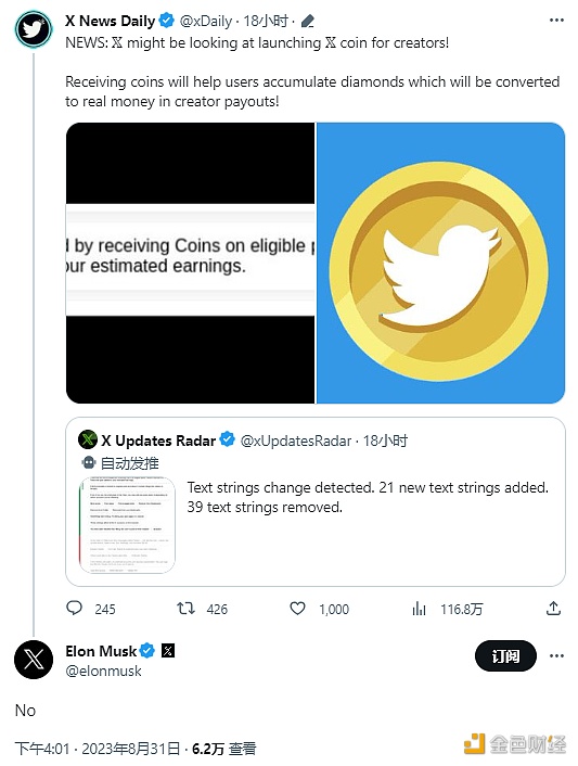 图片[1] - 马斯克再次否认X平台将为创作者发行X代币言论