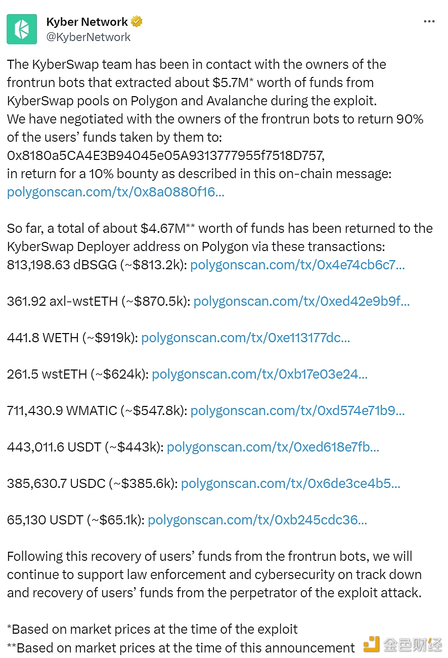 图片[1] - Kyber Network：KyberSwap从frontrun bots处追回约467万美元用户资金