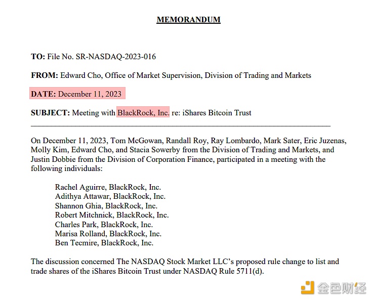 图片[1] - 贝莱德昨日第三次与SEC会面讨论其现货比特币ETF细节