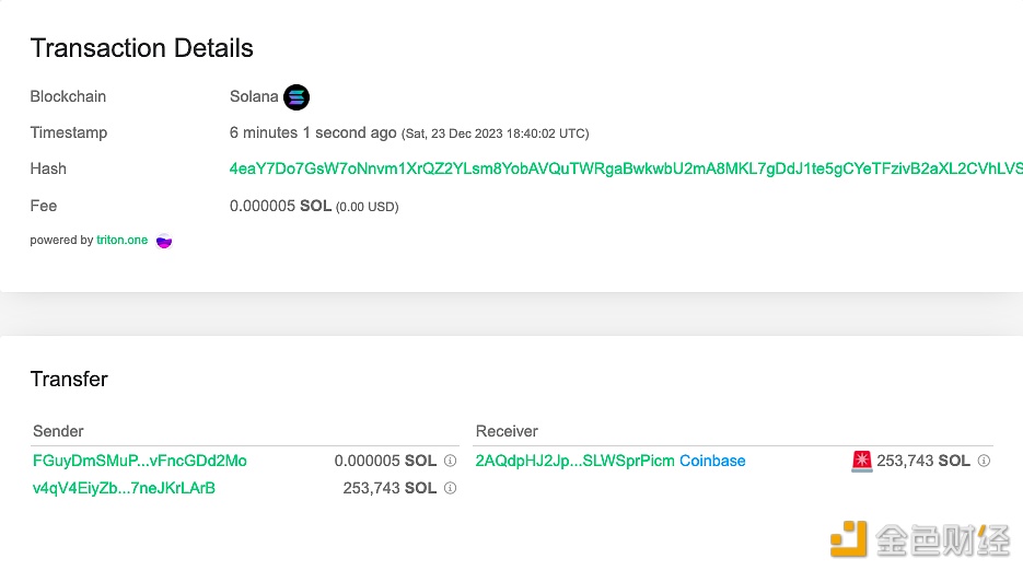 图片[1] - 超2500万美元的SOL从未知钱包转移到Coinbase