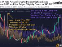 Santiment：比特币巨鲸交易量达到了自2022年6月12日以来的最高水平