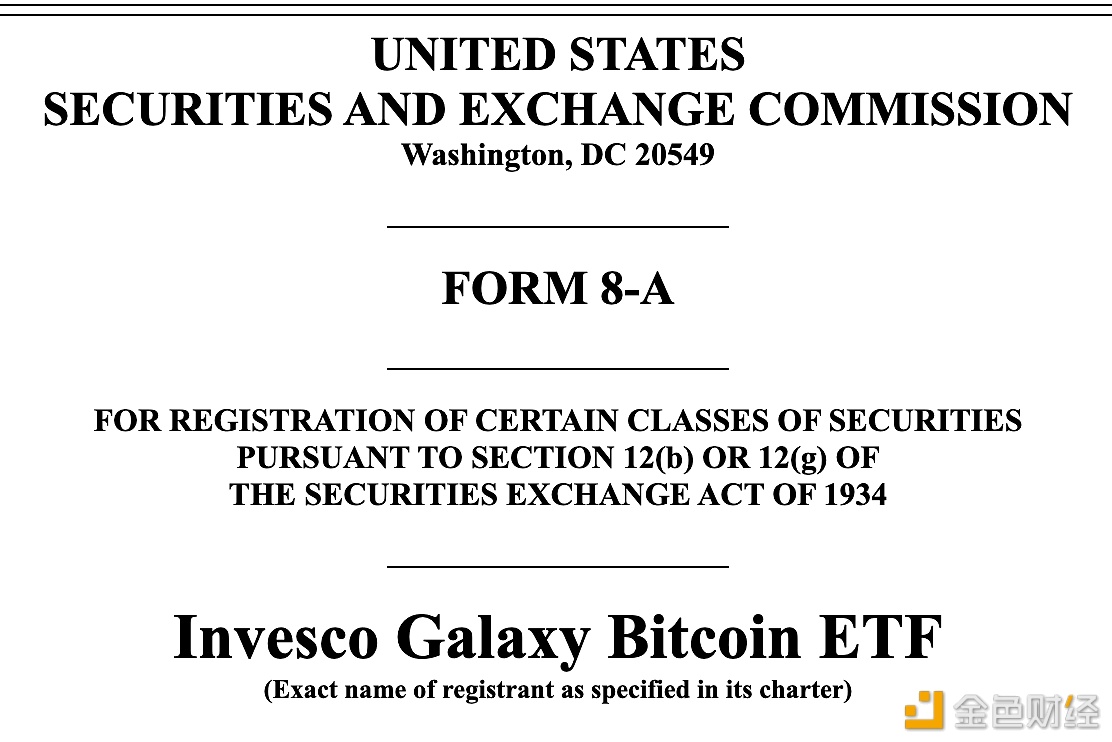 图片[1] - Invesco/Galaxy向SEC提交其现货比特币ETF的证券注册申请