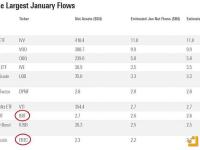 贝莱德和富达BTC ETF跻身1月份所有ETF流入量前10名