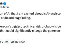 Vitalik：感到兴奋的人工智能应用之一是人工智能辅助的代码形式验证和错误查找