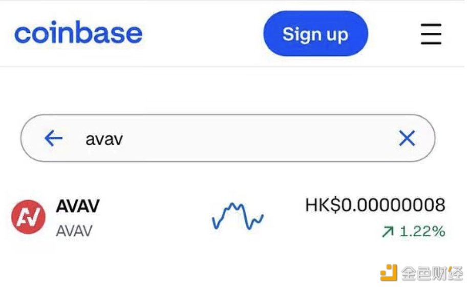 图片[1] - Coinbase的Explore加密货币价格页面已显示AVAV行情