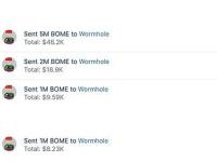 BOME TOP1持有者通过Wormhole向ETH网络跨链900万枚BOME