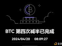 BTC已完成第四次减半