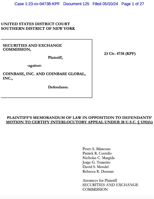 图片[2] - SEC反驳Coinbase中间上诉请求