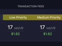 比特币网络高优先级费用目前为18 Sat/字节