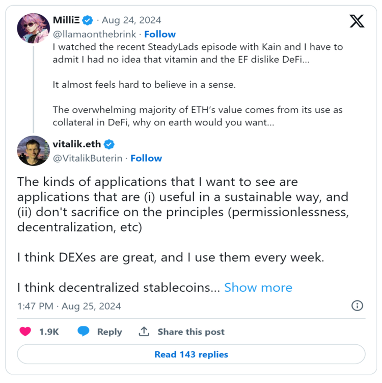 图片[1] - Vitalik真的喜欢DeFi吗？他本人是怎么说的？