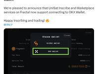 Fractal上的UniSat服务现已集成OKX Web3钱包