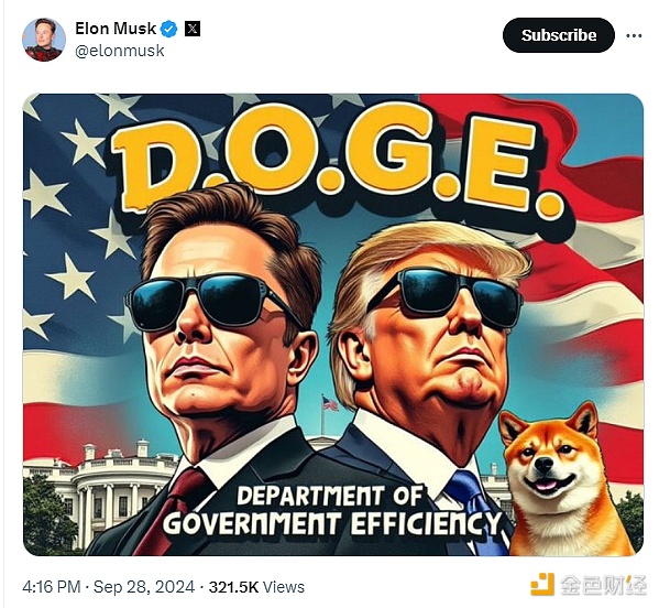 图片[1] - Elon Musk发布与特朗普的图片并再次带有DOGE字符