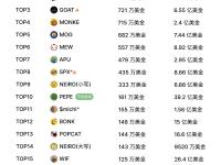 Wintermute持仓TOP20 Meme币中有11个项目上线Binance，占比55%