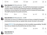 美SEC主席Gary Gensler将于1月20日离职