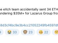 ZachXBT：Lazarus Group洗钱团队错将34枚ETH发送至某CEX热钱包